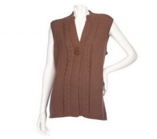 Denim & Co. One Button Multistitch Sweater Vest   A209769