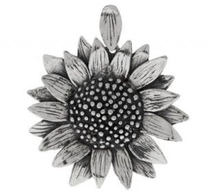 Or Paz Sterling Textured Sunflower Pendant —
