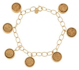 VicenzaGold 7 1/2 Double Double Sided Drusy Charm Bracelet, 14K