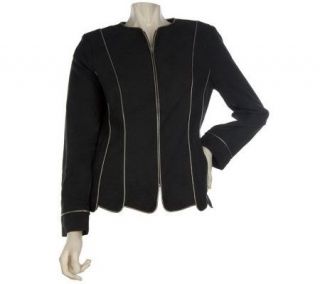 Linea by Louis DellOlio Faux Suede Jacket with Metallic Detail