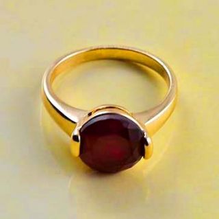 Vintage 9K Gold Filled Red Ruby CZ Womens Ring Size 6