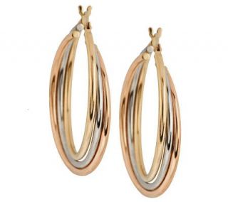 EternaGold Tri color Triple Hoop Earrings 14K Gold —