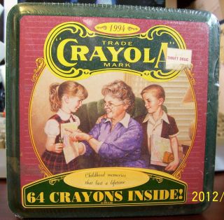 Collectible Crayola Crayons in Tin 1994 64 Crayons SEALED VG Condition