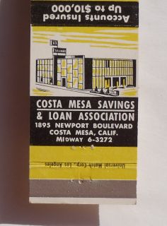 1950s Costa Mesa Savings & Loan Association Costa Mesa CA Orange Co
