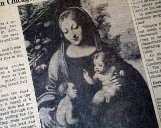 1966 Newspaper Antonio Da Correggio Morning Madonna Painting Stolen