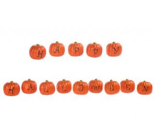 Quacker Factory Set of 14 Happy Halloween Mini Pumpkins —