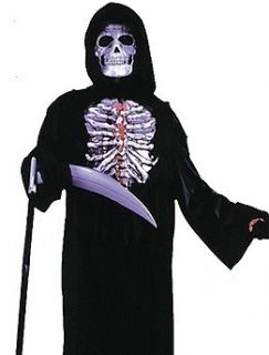 Kids Scary Bleeding Skeleton Reaper Halloween Costume