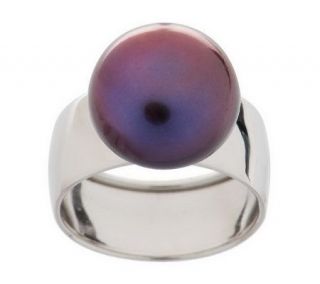 HonoraGold Cultured FreshwaterPearl 12.0mm Button Band Ring, 14K 