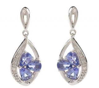 Sterling 1.75 ct tw Tanzanite Pear Drop Earrings —