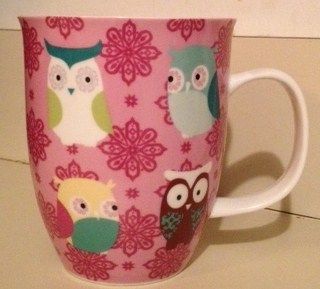 New Ceramic Owl Mug Coffee Cup Pink by Creative Tops Ltd
