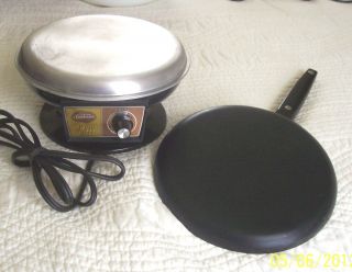 Vintage Sunbeam Msieur Crepe Maker Fry Pan Skillet Hot Plate 7 5
