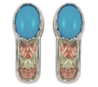 Black Hills Turquoise Earrings, Sterling/12K —