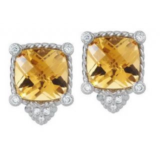 Judith Ripka Sterling 6.75 ct tw Gemstone Button Earrings —