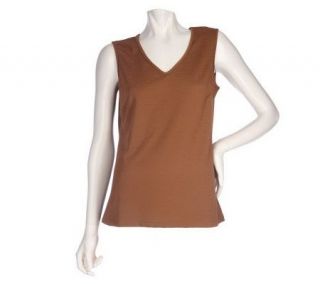 EffortlessStyle by Citiknits Sleeveless Textured V neck Knit Top