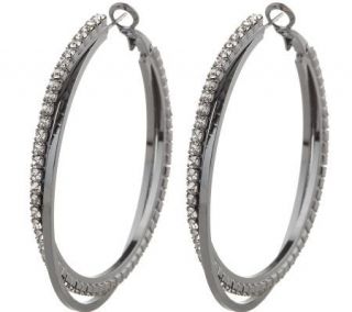 Shoshanna Criss Cross Design Crystal Hoop Earrings —