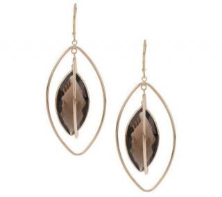 Gemstone Marquise Dangle Earrings 14K Gold —