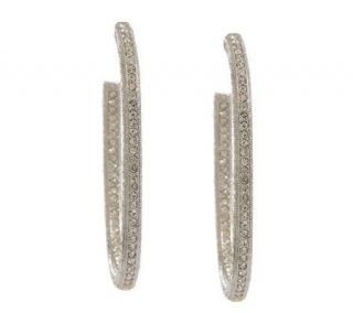 Nadri Oval Pave Style Hoop Earrings —