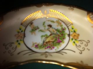 Vintage Hand Painted Crescent Dish
