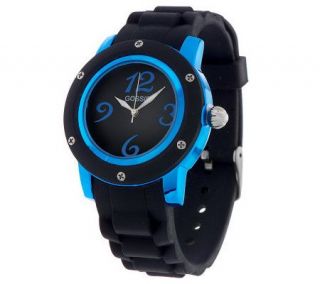 Gossip Black Silicone Watch with Color Dial —