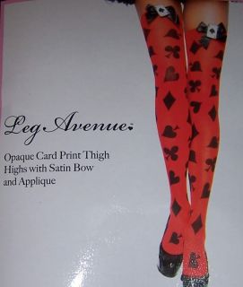 Red Queen Hearts Alice Wonderland Poker Suit Thigh High