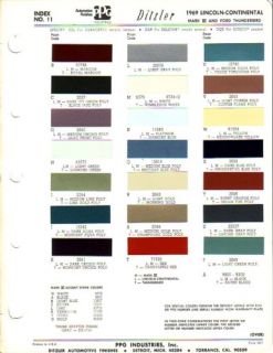 1969 Lincoln Continental Thunderbird Mark Paint Chips