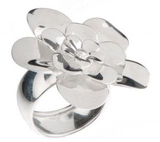 Paola Valentini Sterling Bold Polished Flower Ring —