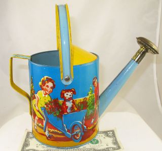 Chad Valley Seaside Beach Toy Watering Tin Can c1930s Children