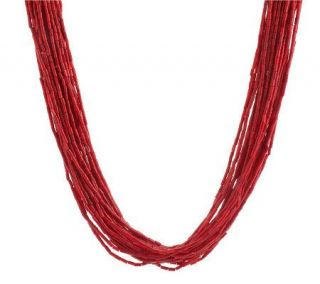 HUEtopia Red Coral Bead 25 strand Torsade with Sterling Clasp 