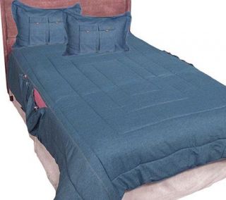 Cargo Denim Twin Size Comforter and Sham Set —