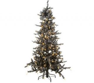 Flock  Frosted Fir Christmas Tree with Icicles & 5 Year LMW 