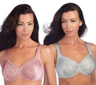 Breezies Set of 2 Lace Eclipse Underwire Bras with UltimAir — 