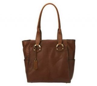 As Is B.Makow sky Glove Leather Zip Top Tote —