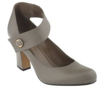Makowsky Leather Mary Janes w/ Asymmetrical Ankle Strap —