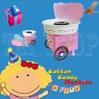 Candy Floss Machine Mini Classic Pink Cart Style Cotton Candy