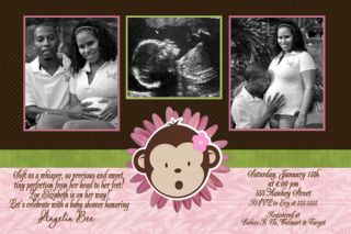  Brown Sonogram Baby Shower Invitation Ultrasound Couples Photos