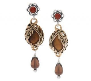 Carolyn Pollack Multi gemstone Sterling/Brass Earrings —