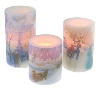CandleImpressio Setof 3 Scented Flameless Winter Scene Candles
