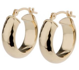 EternaGold Domed Hammered Hoop Earrings 14K Gold —