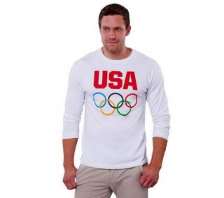 Team USA Mens USA Rings Long Sleeve T shirt —