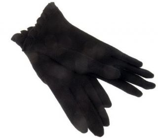 Echo Cashmere Wool Blend Gloves with Ruffle Detail —