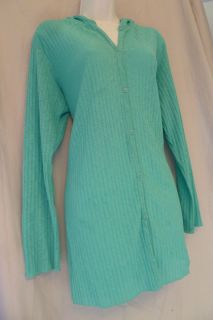 Tropical Escape Beach Cover Up Womens Size M Semi Sheer Blue Like New