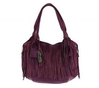 Makowsky Glove Leather Tote with Fringe Detail —