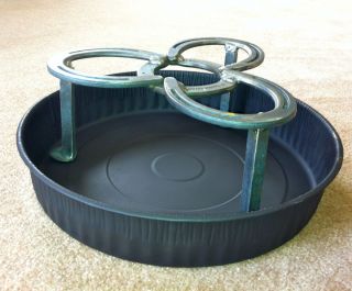  TRIVET & charcoal ash pan, dutch oven cooking grate, outdoors fire pit