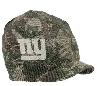 NFL Giants Old Orchard Beach Camouflage Visor Knit Hat —