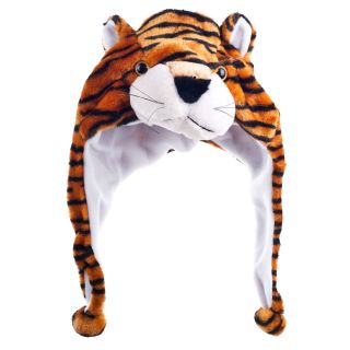 Critter Cap Plush Tiger Animal Hat Childs Head Warmer 100% Polyester