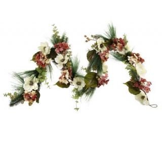 Glitter Hydrangea Pine Garland by Valerie —