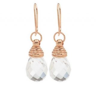 VicenzaGold Crystal Quartz Briolette Drop Earrings 14K Gold — 