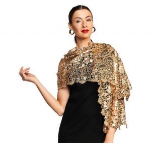 Joan Rivers Paisley Crochet and Sequin Wrap —