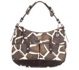 Dooney & Bourke Medium Giraffe Print Safari Hobo Bag with Pockets 