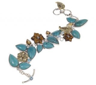 EchooftheDreame Sandalwood Multi gemstone Bracelet Sterling/Bronze
